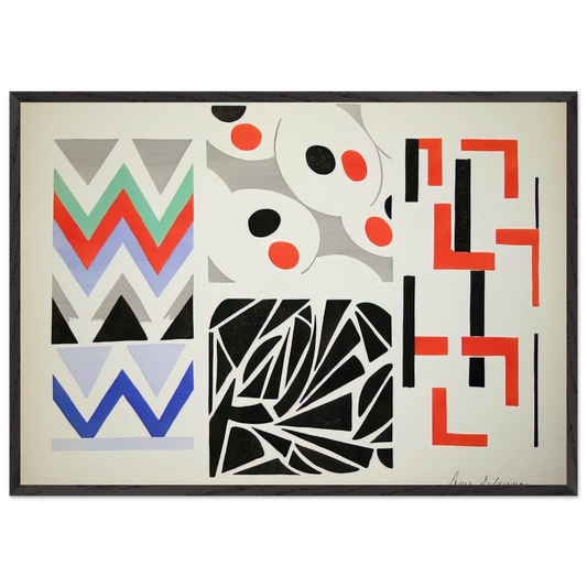 Wall artHER PAINTINGS HER OBJECTS - Sonia Delaunay 70x100 cm / 28x40 inches Framed Art Print – Black Wooden Frame