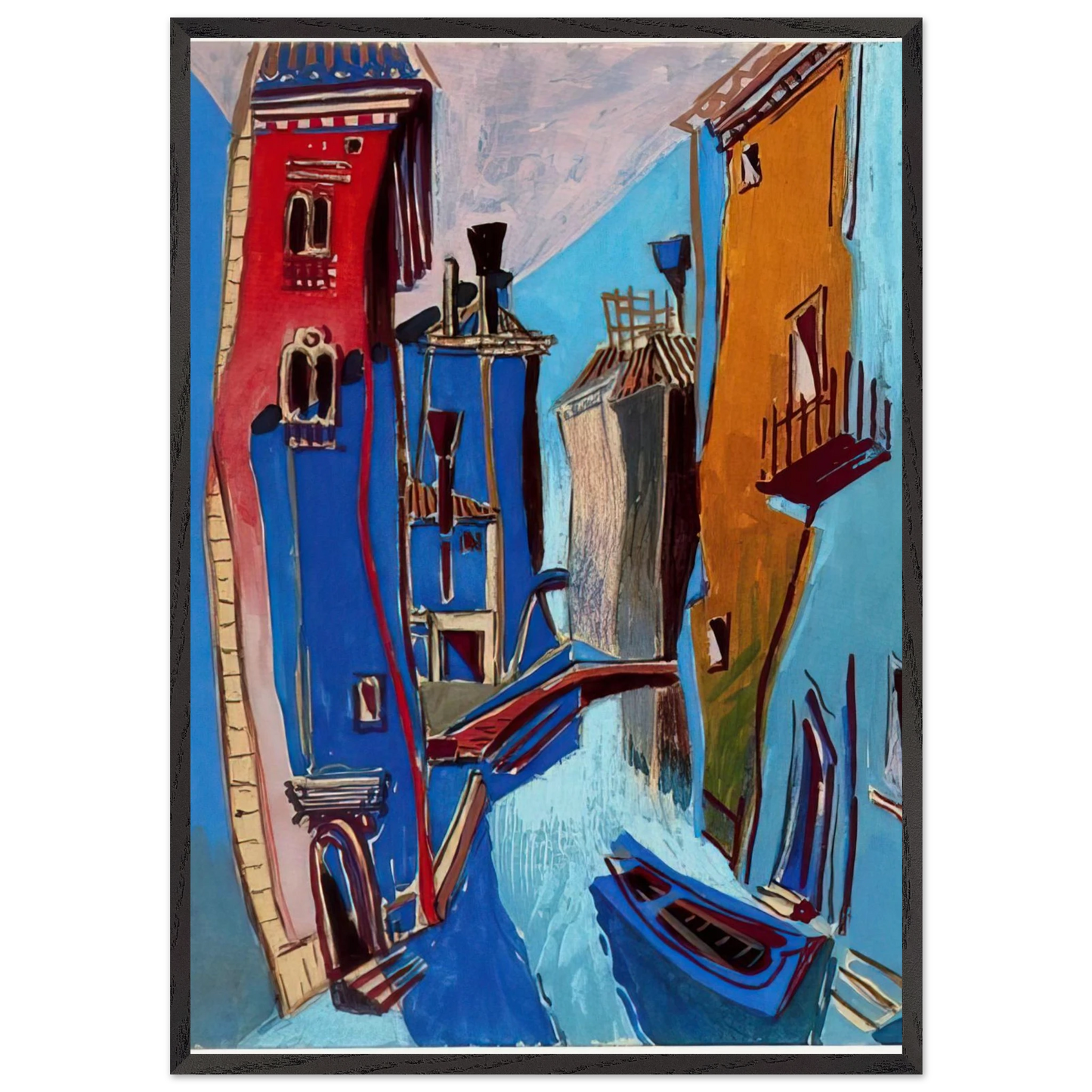 VENICE 1948 - Enrico Prampolini Framed Art Print – Black Wooden Frame - Default Title - -Framed Art Print