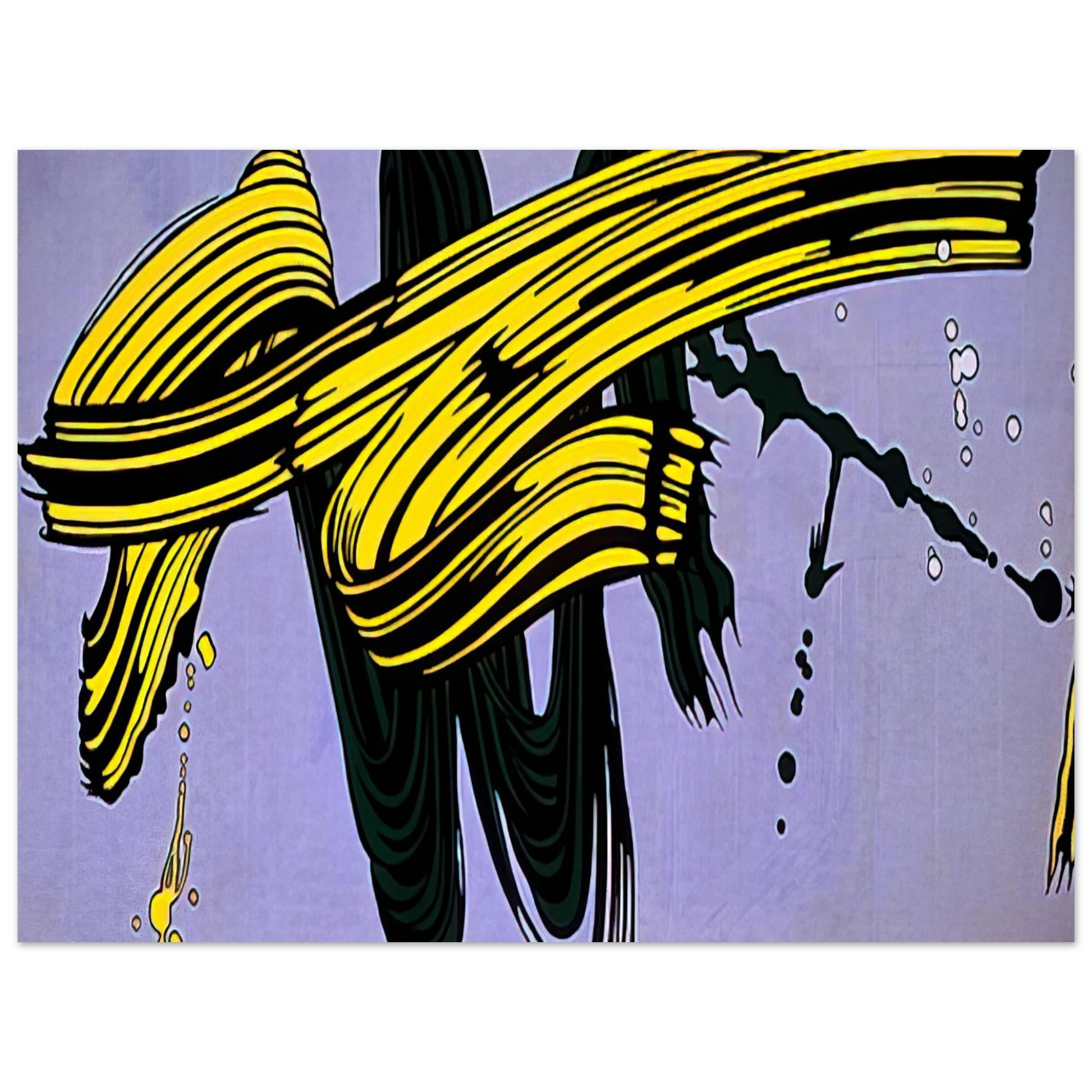 Roy Lichtenstein - YELLOW AND GREEN BRUSHSTROKES 1966 Fine Art Poster - Default Title