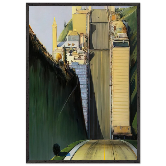 Park Place - 1993 - Wayne Thiebaud Framed Art Print – Black Wooden Frame - Default Title - -Framed Art Print