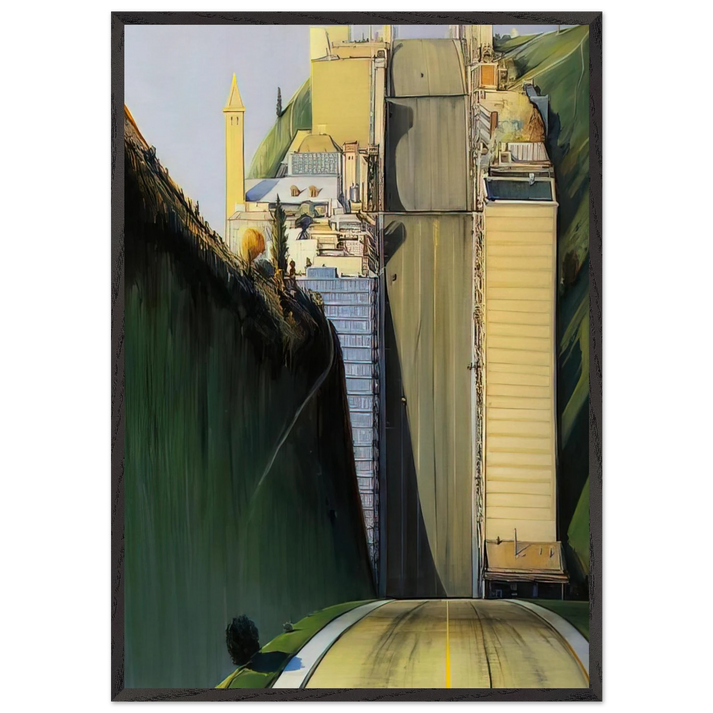 Park Place - 1993 - Wayne Thiebaud 70x100 cm / 28x40 inches Framed Art Print – Black Wooden Frame