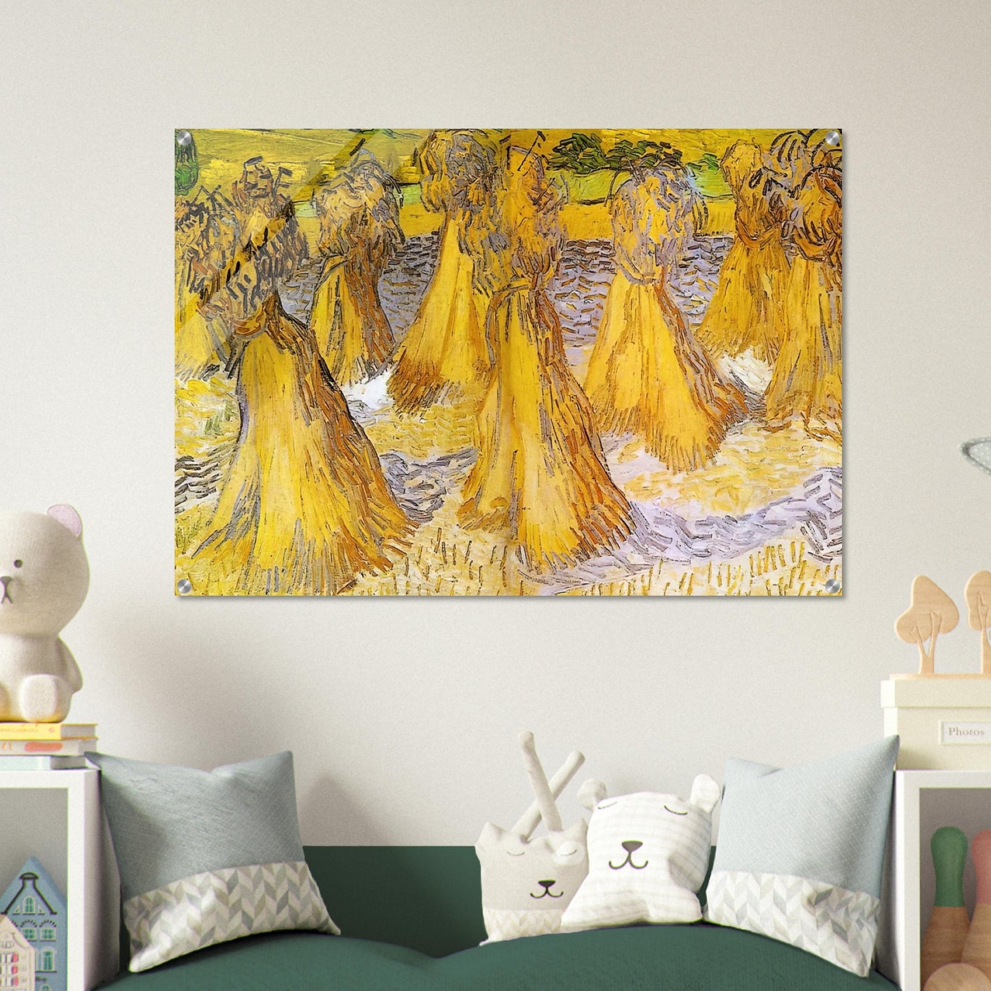 Sheaves of Wheat - Vincent van Gogh Acrylic Print - 70x100 cm / 28x40″ inches