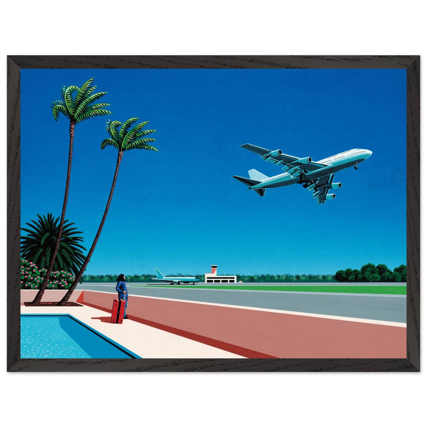 Hiroshi Nagai - Finest B-R-E-E-Z-E Takeoff Wall Art - 30x40 cm / 12x16 inches - Premium Wooden Framed Poster With Fine Art Paper - Black frame