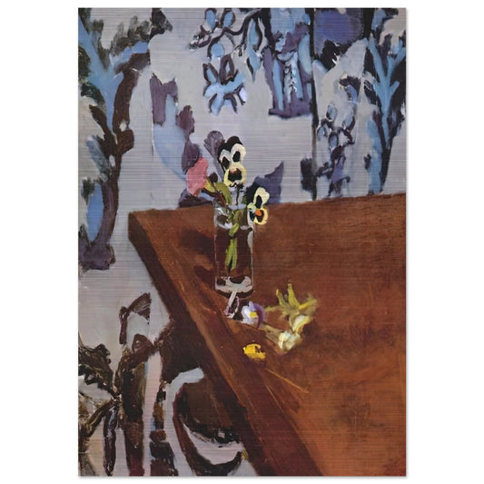 PANSIES ON A TABLE 1919 - Henri Matisse Brushed Aluminum Print - 70x100 cm / 28x40 inches | Henri Matisse Aluminum Print | Henri Matisse Prints