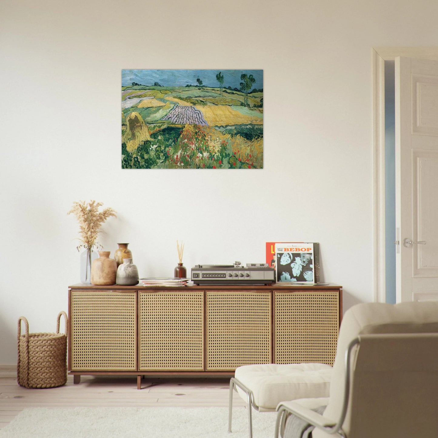 Wheatfields - Vincent van Gogh Brushed Aluminum Print - 70x100 cm / 28x40 inches | Vincent van Gogh Aluminum Print | Vincent van Gogh Prints