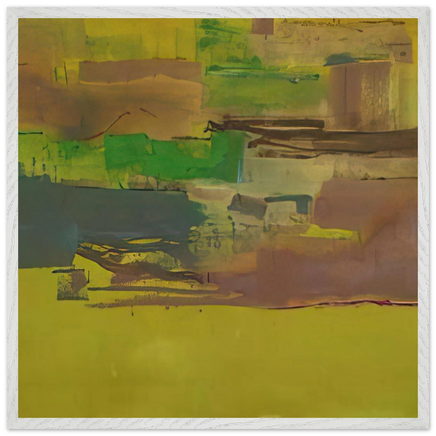 Helen Frankenthaler - August Deep - 1978 Wall art - 70x70 cm / 28x28 inches - Premium Wooden Framed Poster With Fine Art Paper - Wood frame