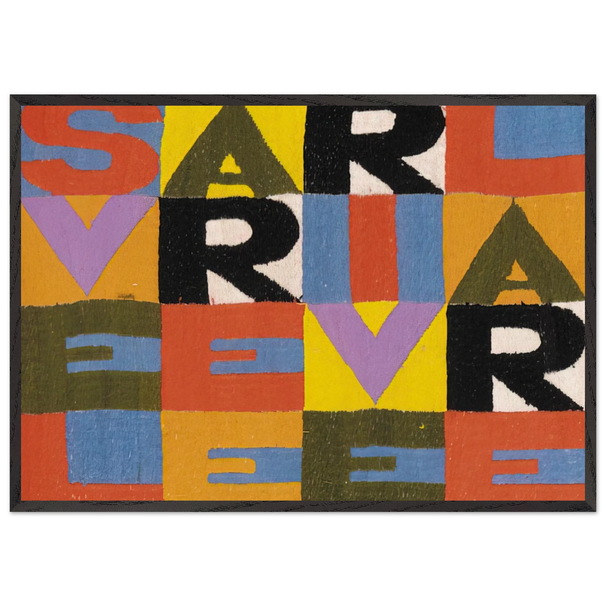 SVELARE E RIVELARE - Alighiero Boetti Framed Art Print – Black Wooden Frame - Default Title - -Framed Art Print