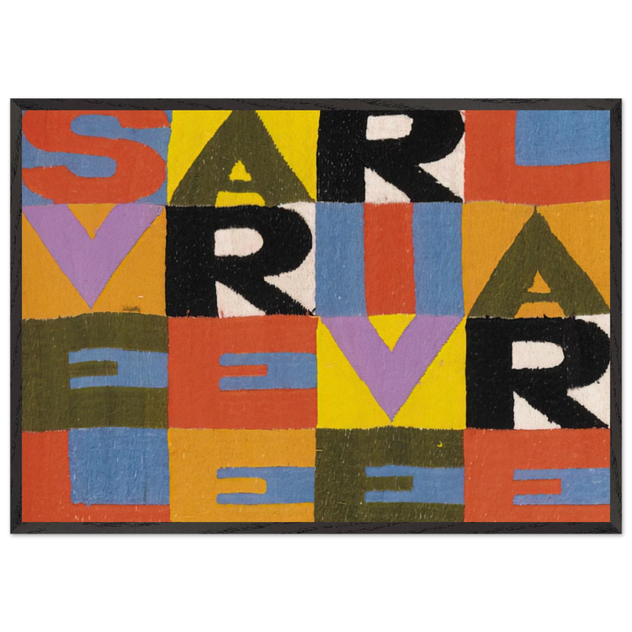 SVELARE E RIVELARE - Alighiero Boetti 70x100 cm / 28x40 inches Framed Art Print – Black Wooden Frame