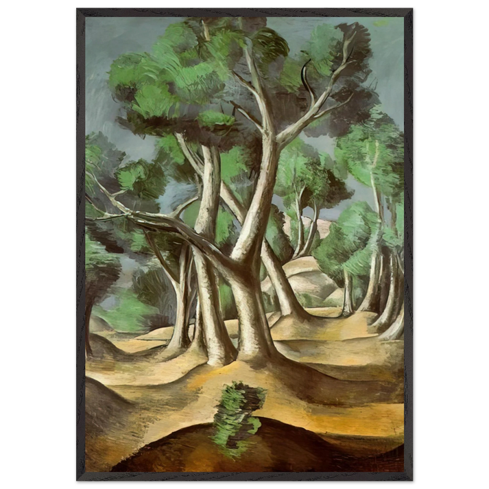 THE GROVE 1912 - Andre Derain 70x100 cm / 28x40 inches Framed Art Print – Black Wooden Frame