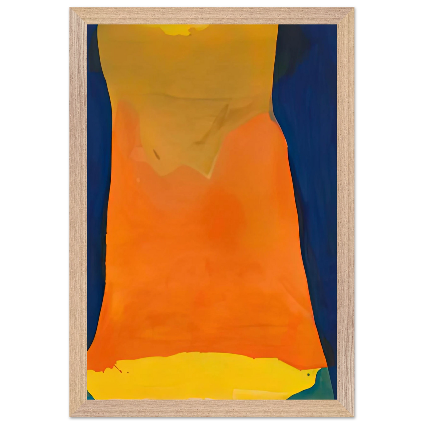 Helen Frankenthaler - Orange Mood, 1963-64- Wall Art - 30x40 cm / 12x16 inches - Premium Wooden Framed Poster With Fine Art Paper - White frame