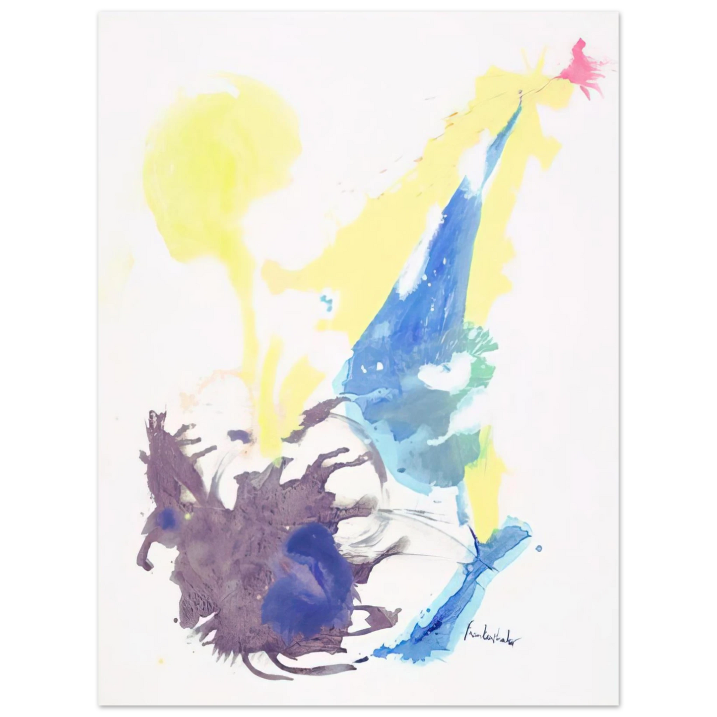 Helen Frankenthaler - Moving Day - 1961 Wall art - A2 (42 x 59.4  cm) - Premium Wooden Framed Poster With Fine Art Paper - White frame
