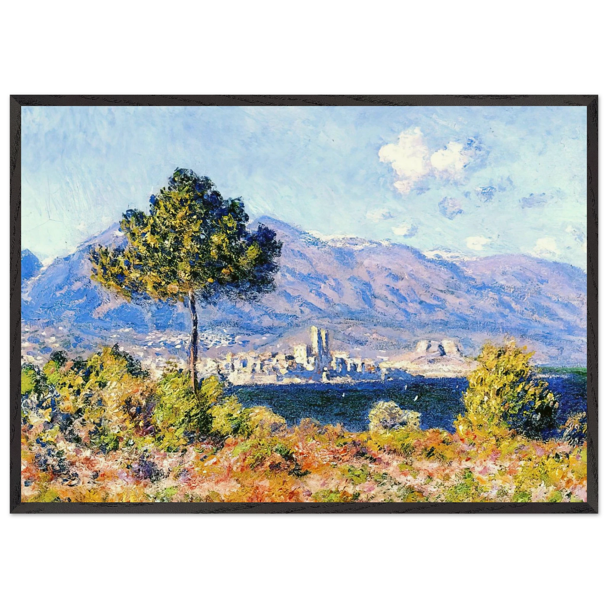 View of Antibes from the Plateau Notre-Dame - claude monet Framed Art Print – Black Wooden Frame - Default Title - -Framed Art Print