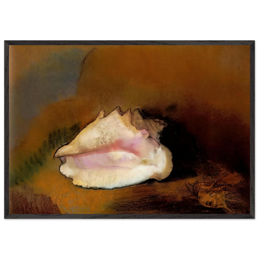 THE SEASHELL 1912 1 - Odilon Redon Framed Art Print – Black Wooden Frame - Default Title - -Framed Art Print