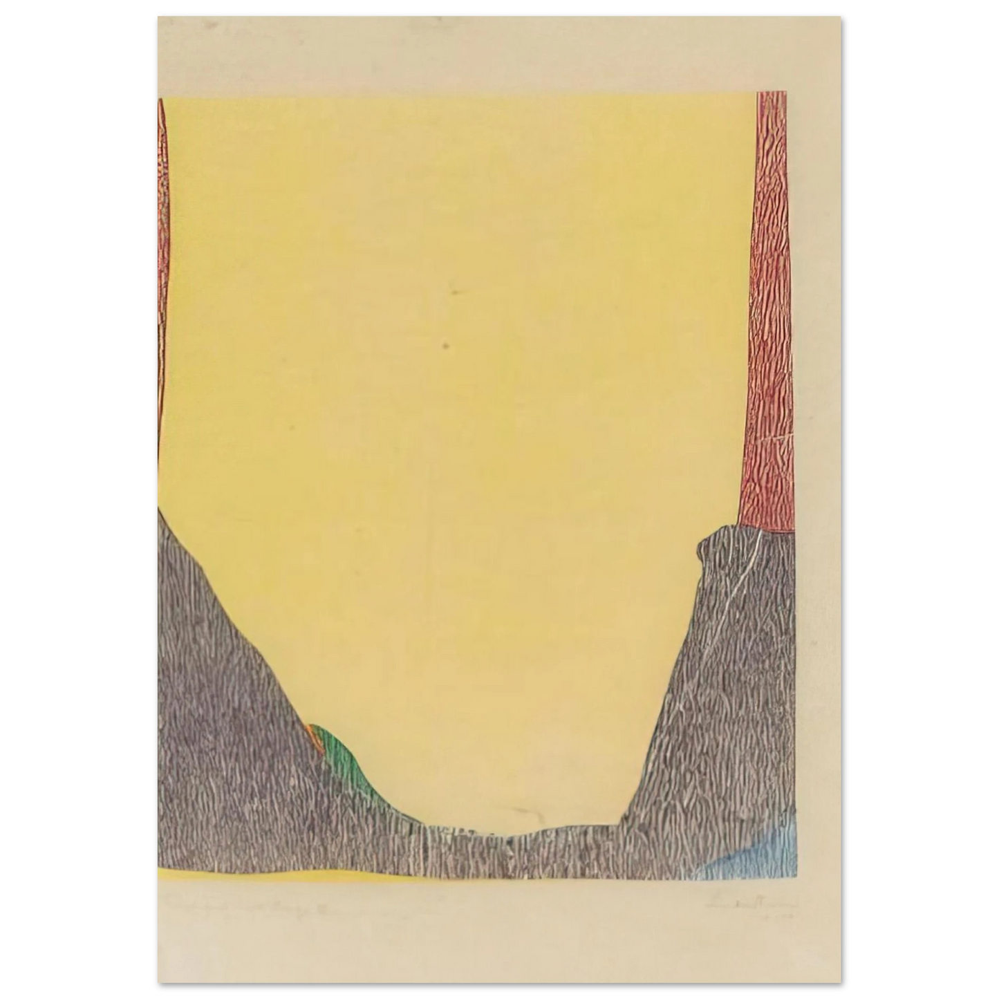 Helen Frankenthaler - East and Beyond - 1973 Wall art - 28x43  cm / XL (11x17 inches) - Premium Wooden Framed Poster With Fine Art Paper - White frame