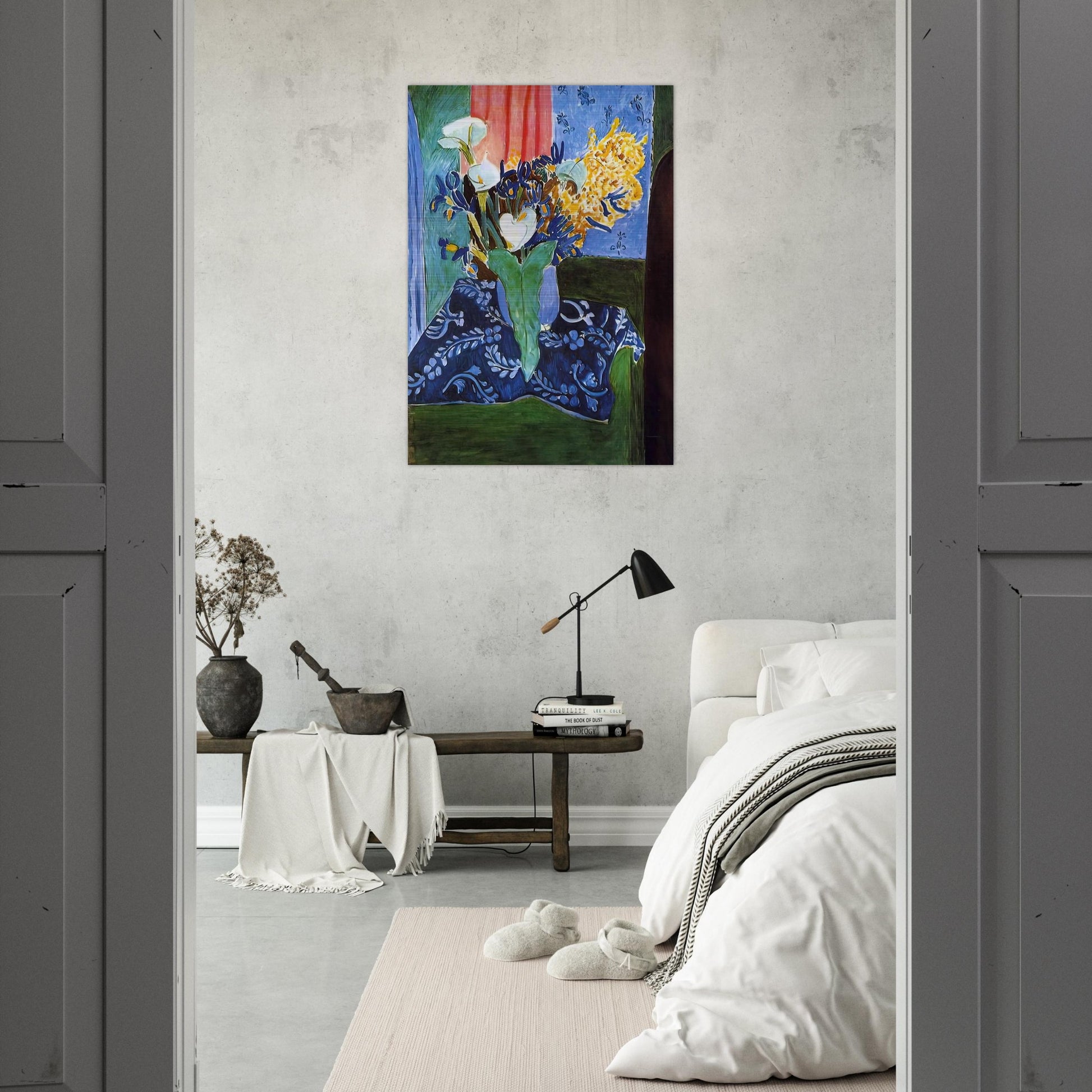 CALLA LILIES IRISES AND MIMOSAS 1913 - Henri Matisse Brushed Aluminum Print - 70x100 cm / 28x40 inches | Henri Matisse Aluminum Print | Henri Matisse Prints