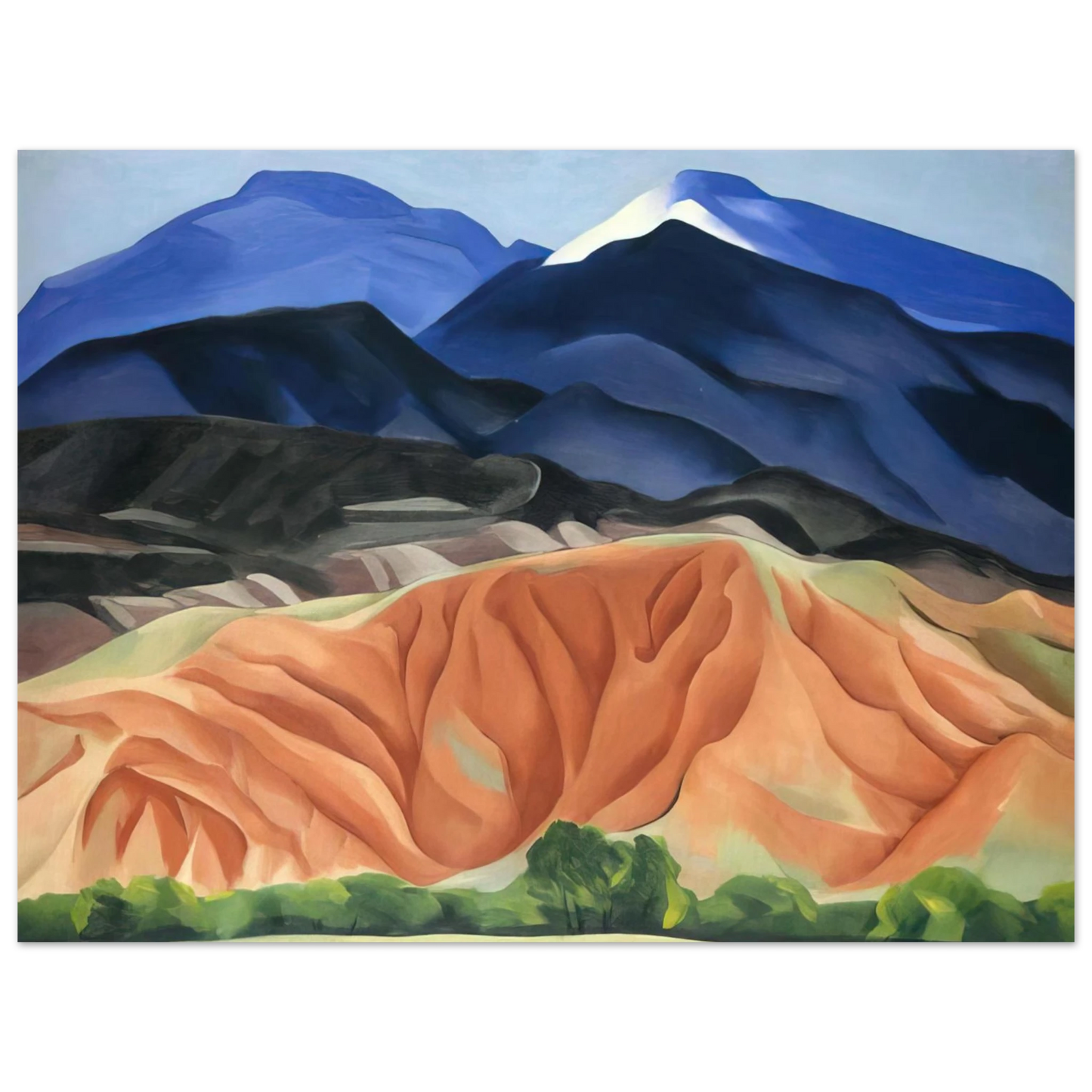Georgia O'Keeffe - Black Mesa Landscape, New Mexico - Out Back of Marys II Fine Art Poster - 13x18 cm / 5x7 inches