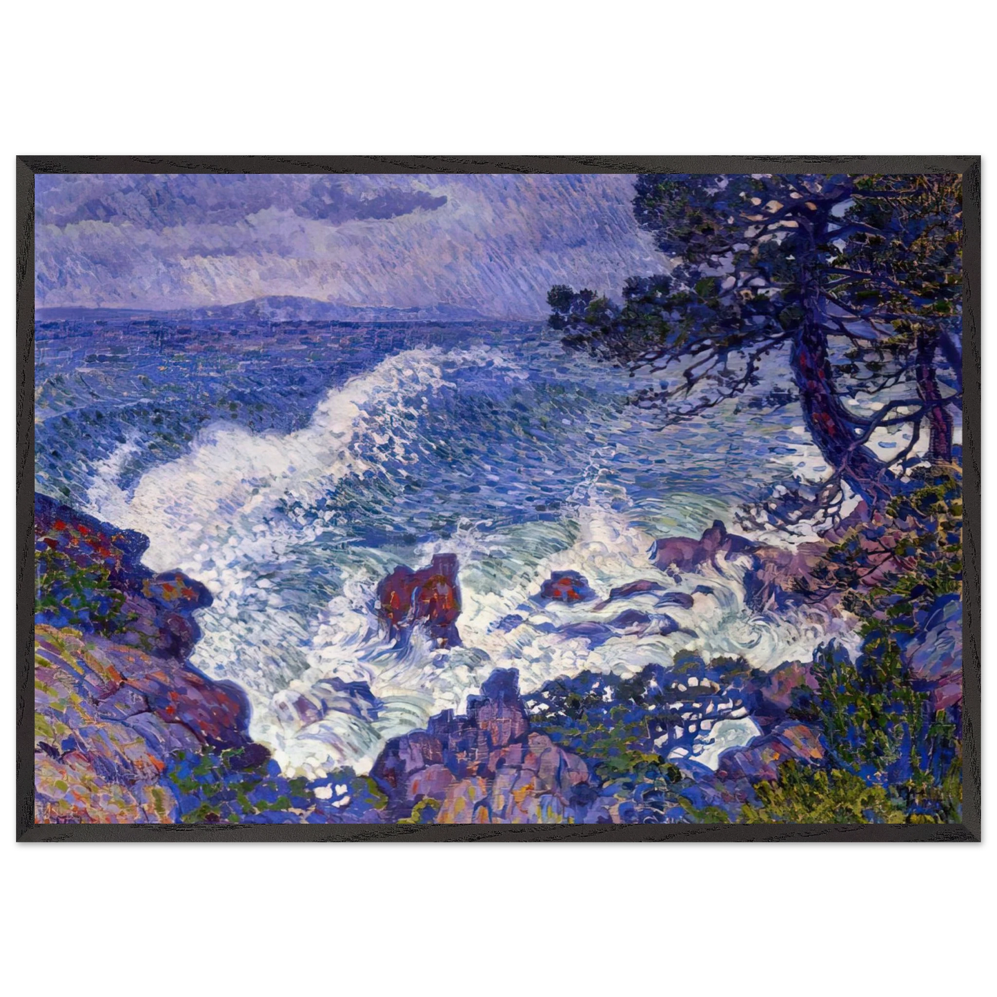 EAST WIND 1904 - Theo van Rysselberghe Framed Art Print – Black Wooden Frame - Default Title - -Framed Art Print
