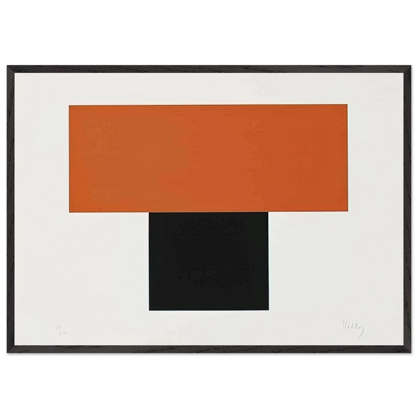 Red-Orange over Black - Ellsworth Kelly Framed Art Print – Black Wooden Frame - Default Title - -Framed Art Print