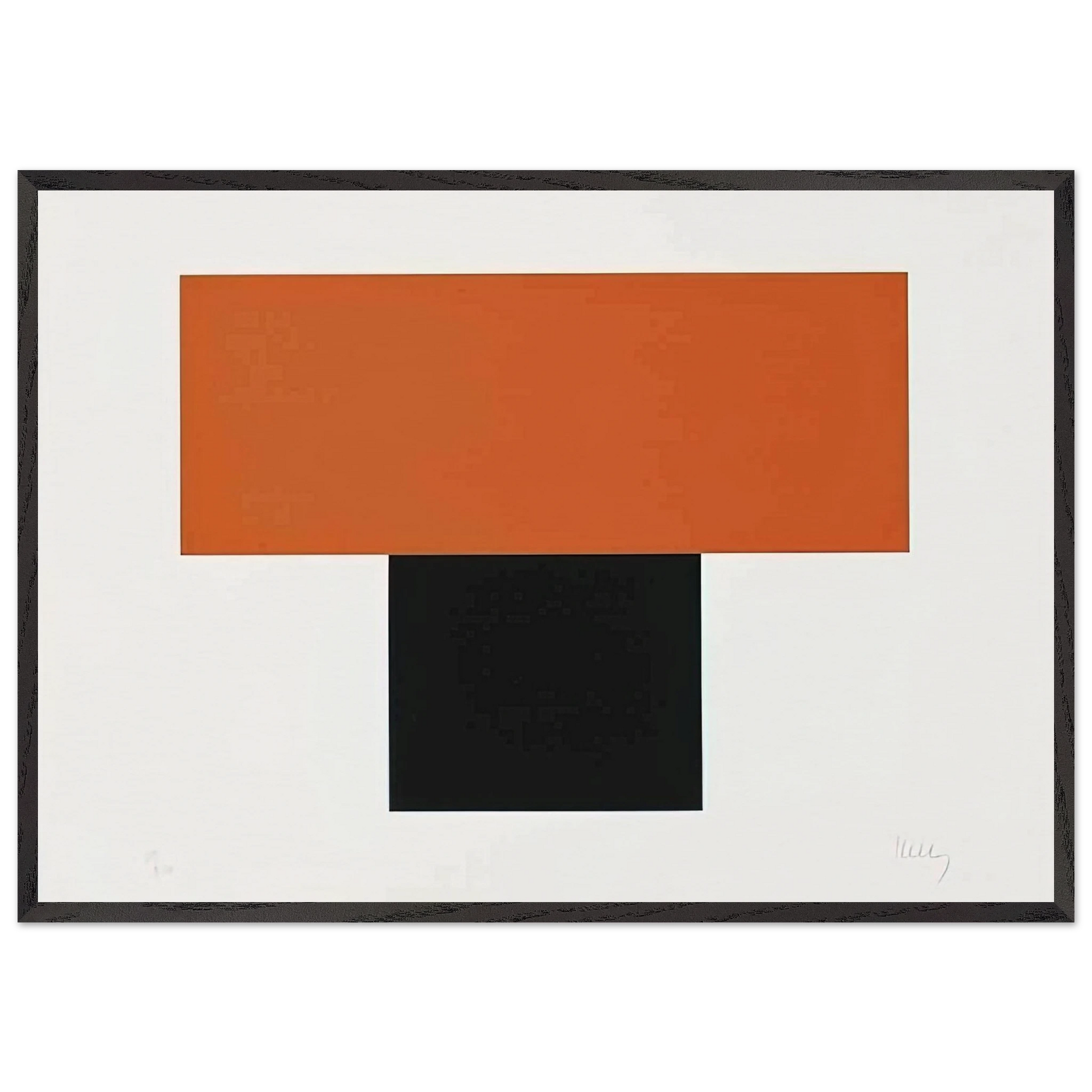 Red-Orange over Black - Ellsworth Kelly Framed Art Print – Black Wooden Frame - Default Title - -Framed Art Print