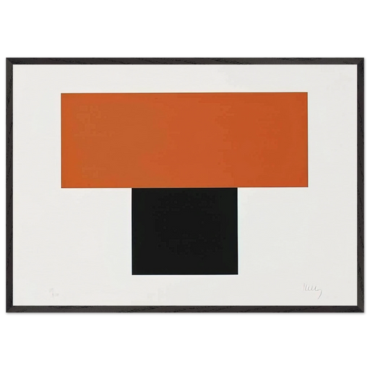 Red-Orange over Black - Ellsworth Kelly Framed Art Print – Black Wooden Frame - Default Title - -Framed Art Print
