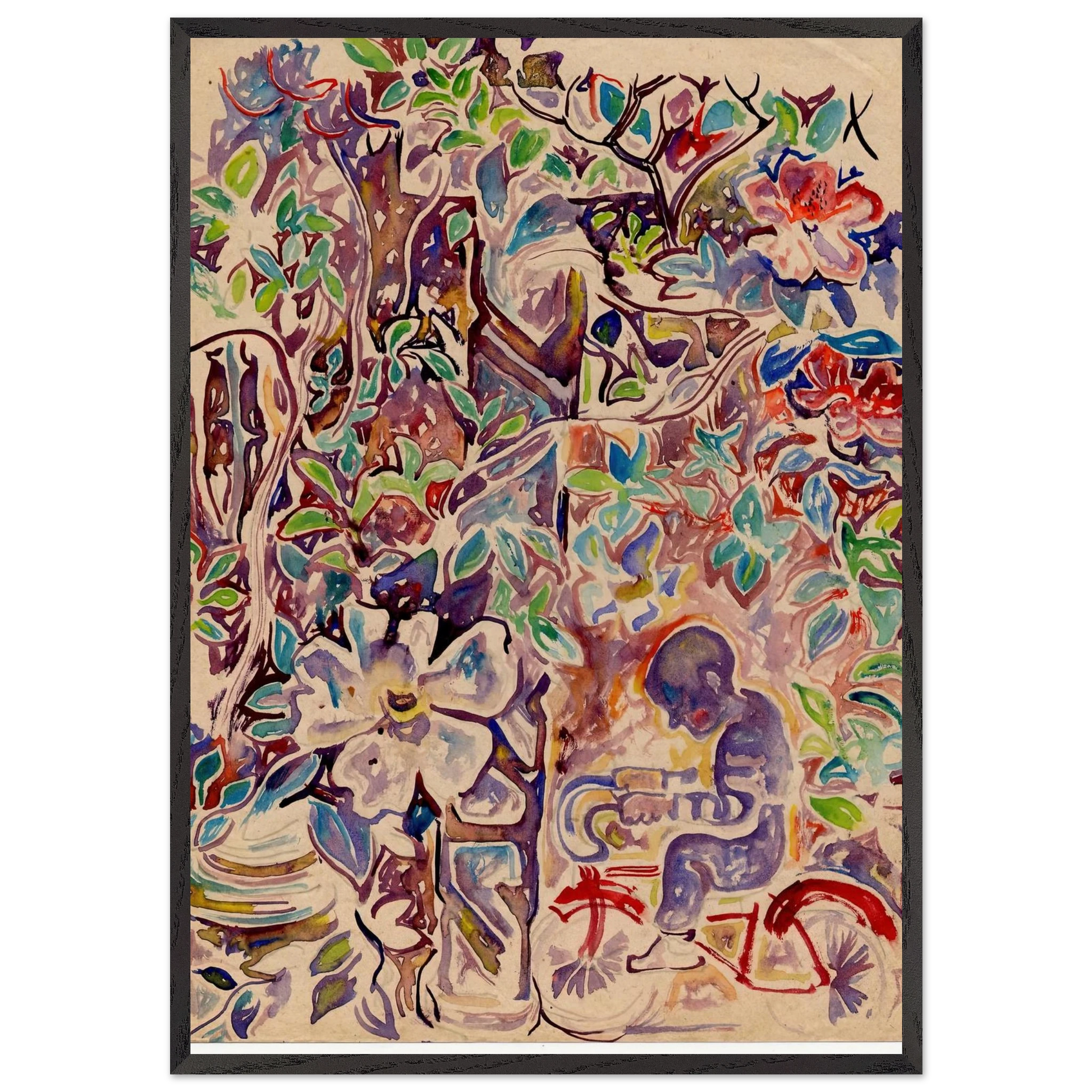 Walter Anderson N21 - Walter Inglis Anderson Framed Art Print – Black Wooden Frame - Default Title - -Framed Art Print