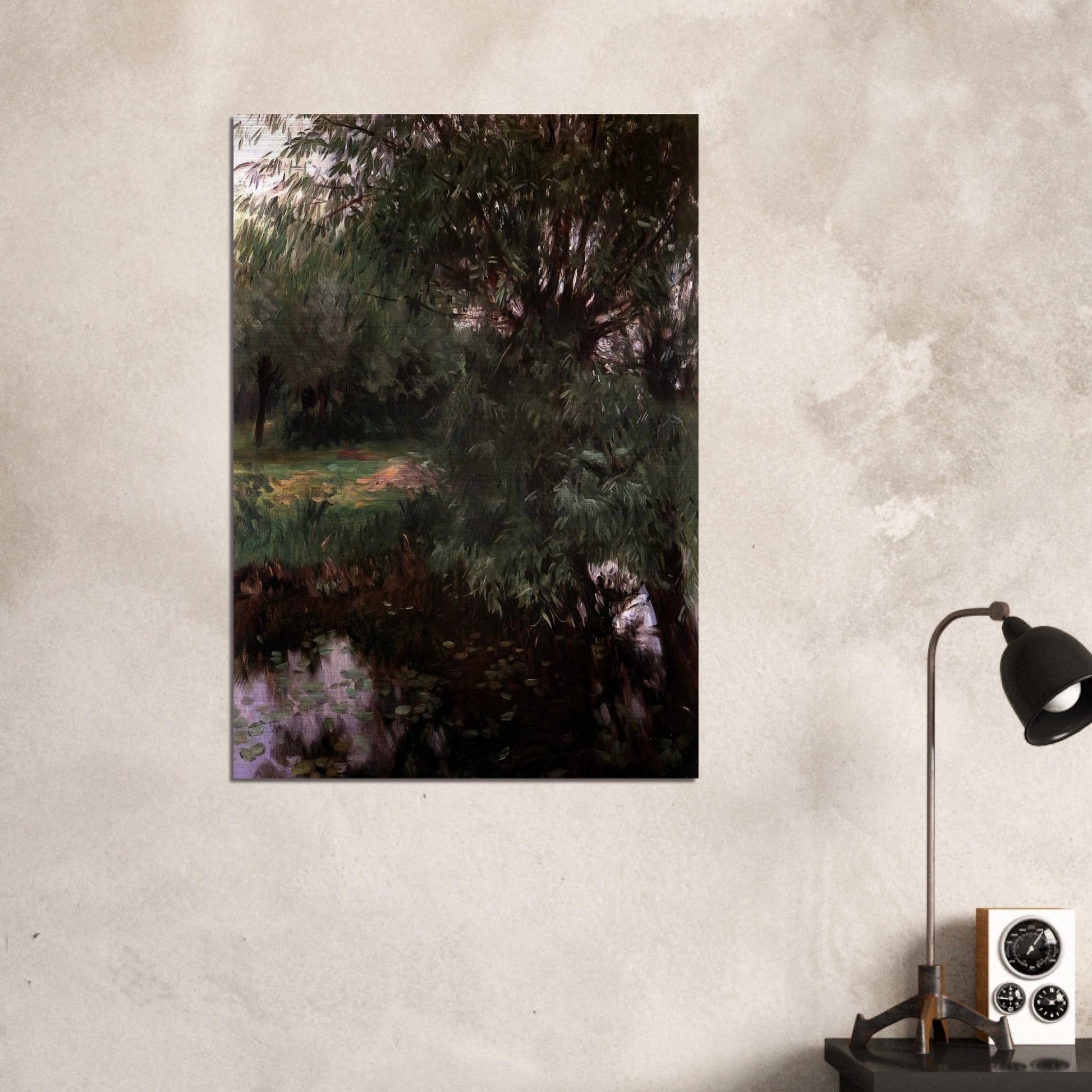 A Backwater at Wargrave - John Singer Sargent Brushed Aluminum Print - 70x100 cm / 28x40 inches | John Singer Sargent Aluminum Print | John Singer Sargent Prints