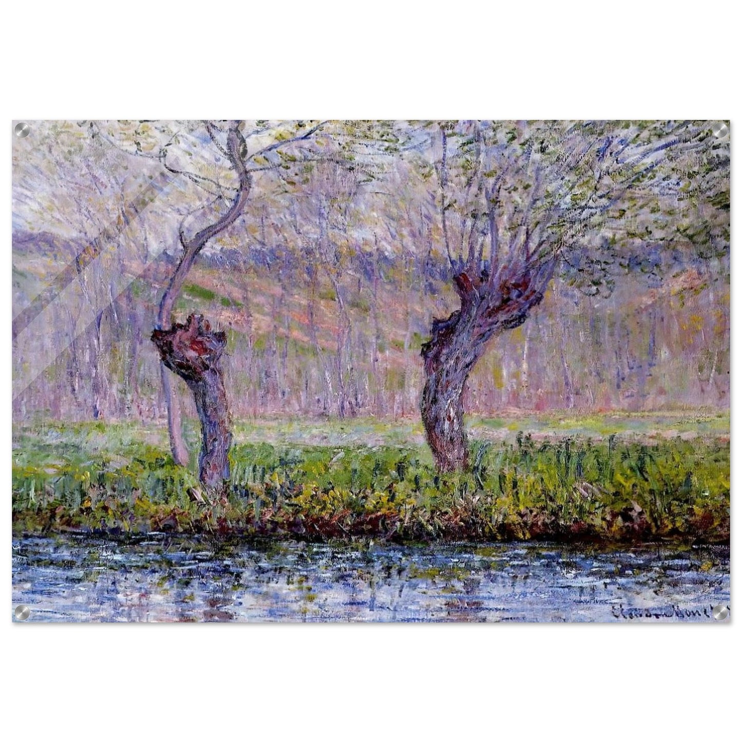 Willows in Springtime - claude monet Acrylic Print - 70x100 cm / 28x40″ inches