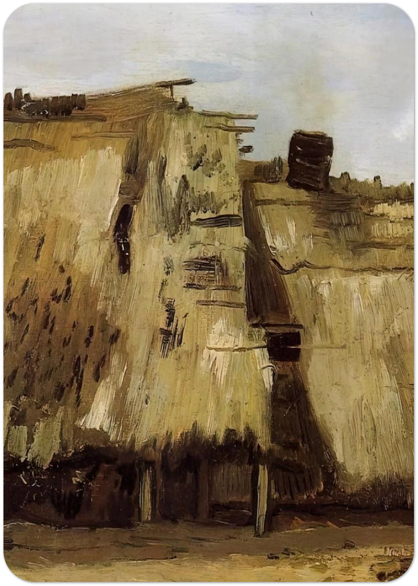 Cottage with Woman Digging By Vincent van Gogh Pack of 10 Post Cards | Vincent van Gogh Post Cards | A6 (10.5 x 14.8 cm) - 4.1 x 5.8 inches