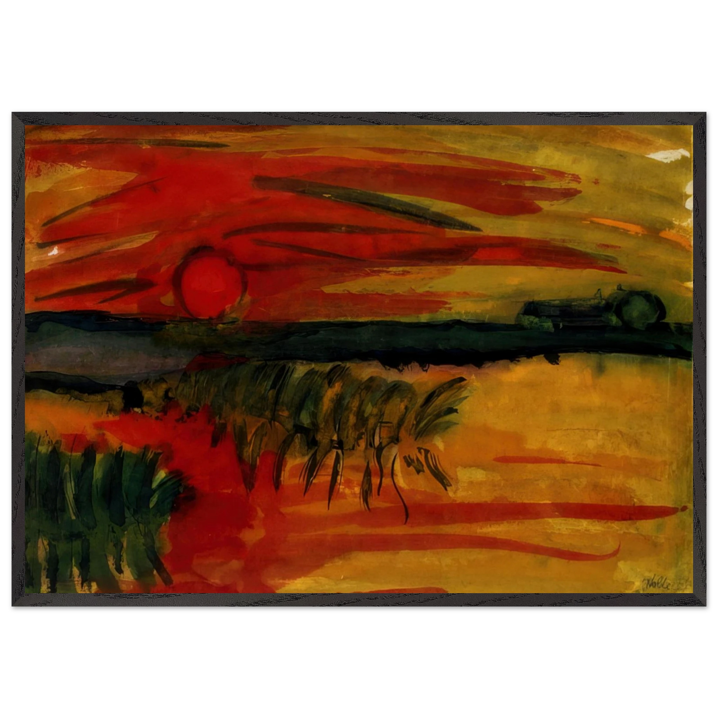 Sunset N2 - Emil Nolde Framed Art Print – Black Wooden Frame - Default Title - -Framed Art Print