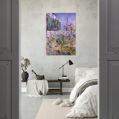 Dexter`s Garden - Childe Hassam Brushed Aluminum Print - 70x100 cm / 28x40 inches | Childe Hassam Aluminum Print | Childe Hassam Prints