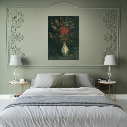 Vase with Flowers - Vincent van Gogh Brushed Aluminum Print - 70x100 cm / 28x40 inches | Vincent van Gogh Aluminum Print | Vincent van Gogh Prints