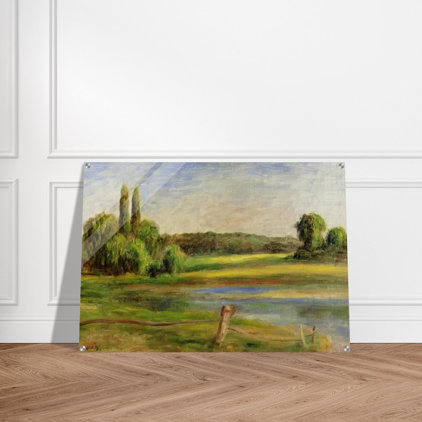 Landscape with Fence - Pierre-Auguste Renoir Acrylic Print - 70x100 cm / 28x40″ inches