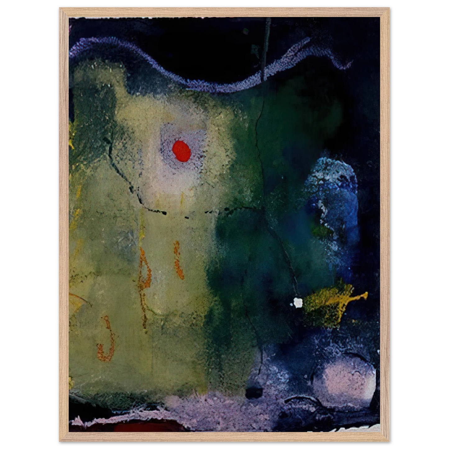 Helen Frankenthaler - The Other Side of the Moon - 1995 Wall art - 70x100 cm / 28x40 inches - Premium Wooden Framed Poster With Fine Art Paper - Wood frame