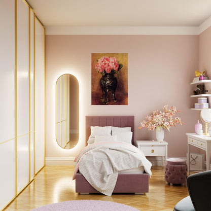 Roses in a China Vase - Pierre-Auguste Renoir Brushed Aluminum Print - 70x100 cm / 28x40 inches | Pierre-Auguste Renoir Aluminum Print | Pierre-Auguste Renoir Prints