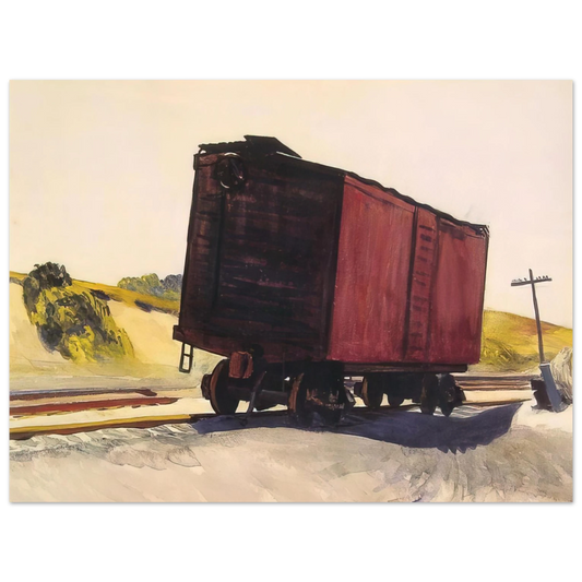 Edward Hopper - Freight Car at Truro Fine Art Poster - 13x18 cm / 5x7 inches