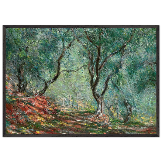 Olive Tree Wood in the Moreno Garden - claude monet Framed Art Print – Black Wooden Frame - Default Title - -Framed Art Print