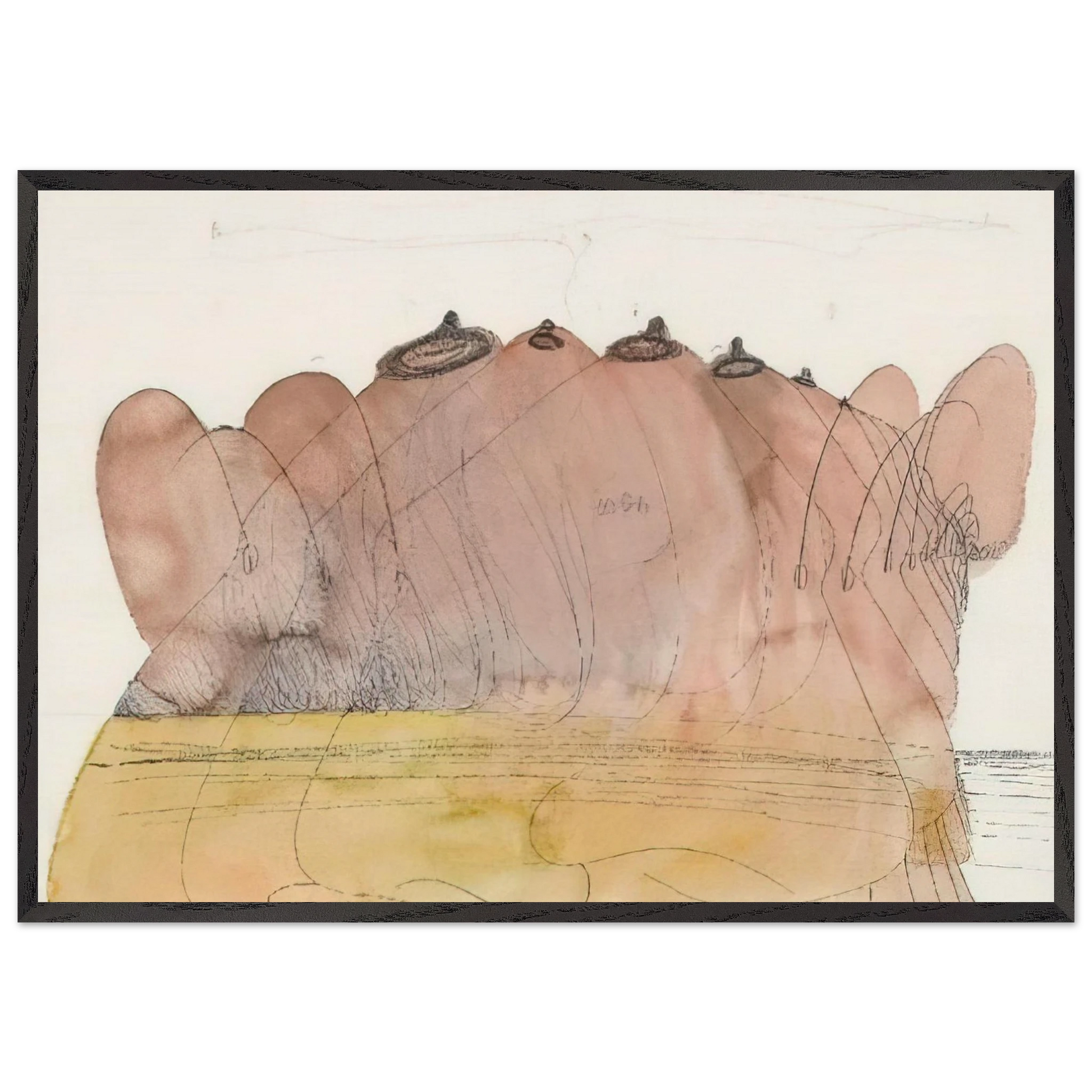 Untitled - 1974 N1 - Dieter Roth Framed Art Print – Black Wooden Frame - Default Title - -Framed Art Print