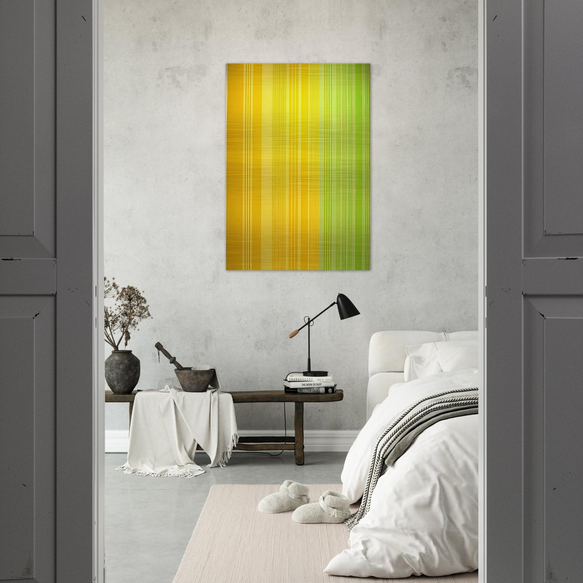 Lime-Lemon - 1970 - Gene Davis Brushed Aluminum Print - 70x100 cm / 28x40 inches | Gene Davis Aluminum Print | Gene Davis Prints