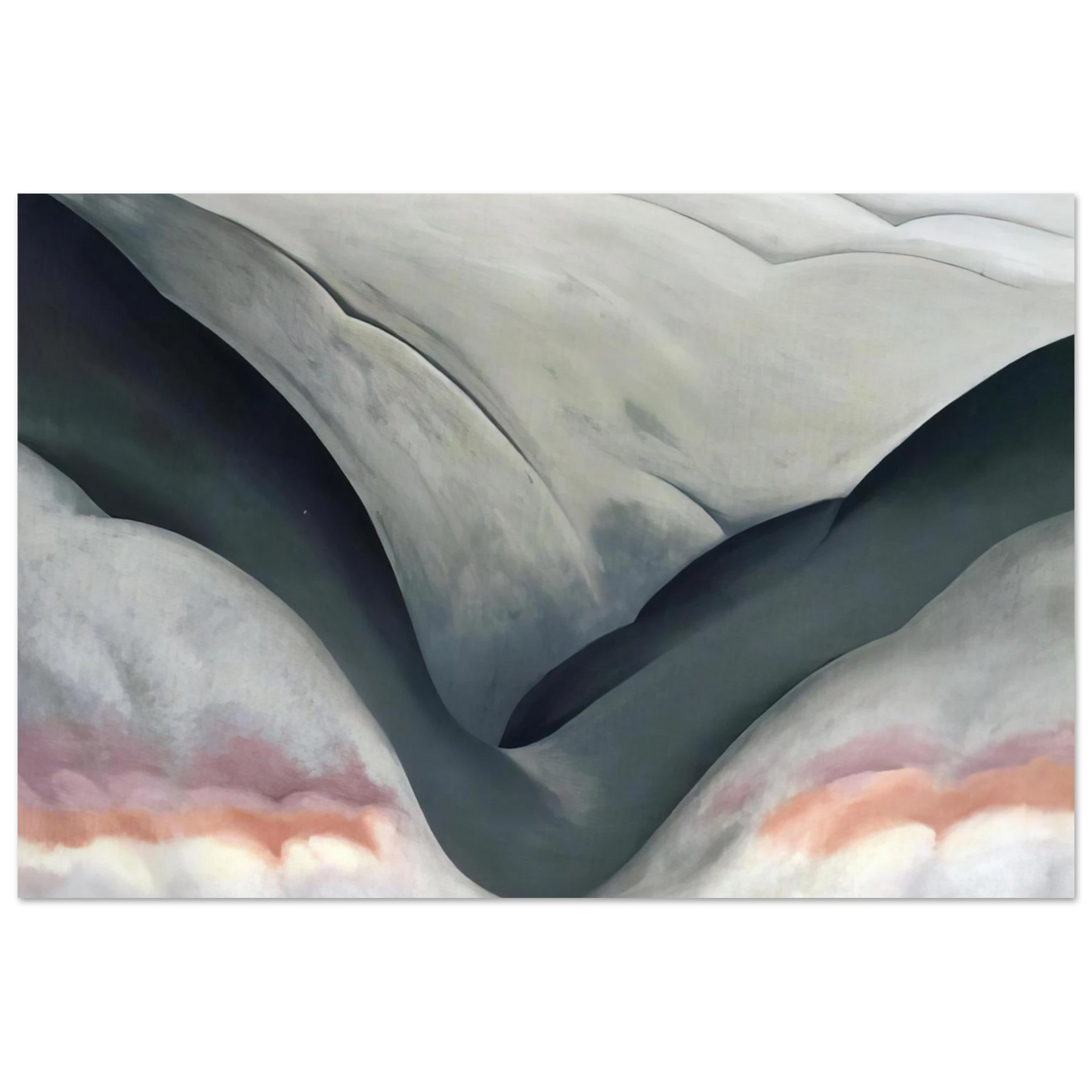 Georgia O'Keeffe - Black Place, Grey and Pink Fine Art Poster - 40x60 cm / 16x24 inches