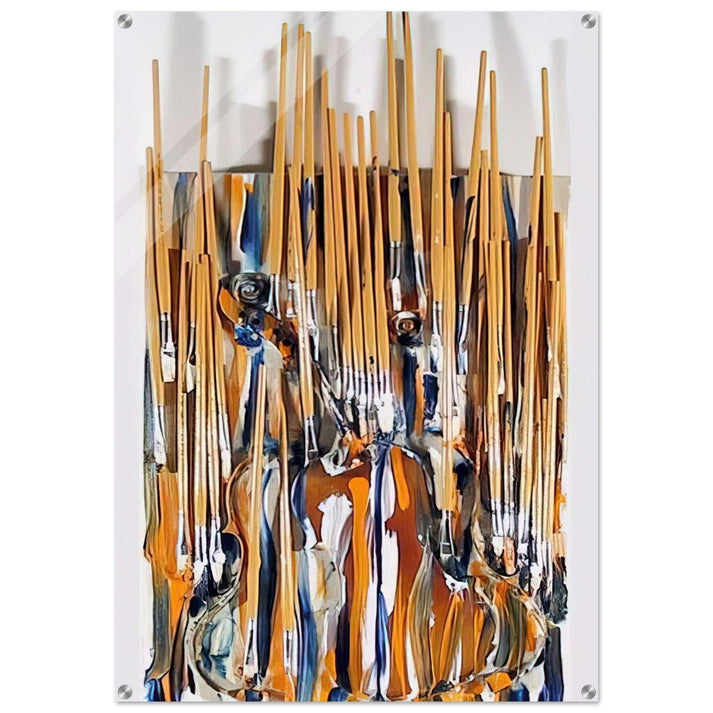 Paintbrushes  Violin - II - 1980 - Arman Acrylic Print - 70x100 cm / 28x40″ inches | Arman Wall Art | Arman Prints