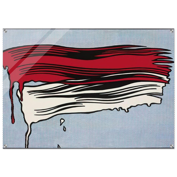 RED AND WHITE BRUSHSTROKES 1965 - Roy Lichtenstein Acrylic Print - 70x100 cm / 28x40″ inches