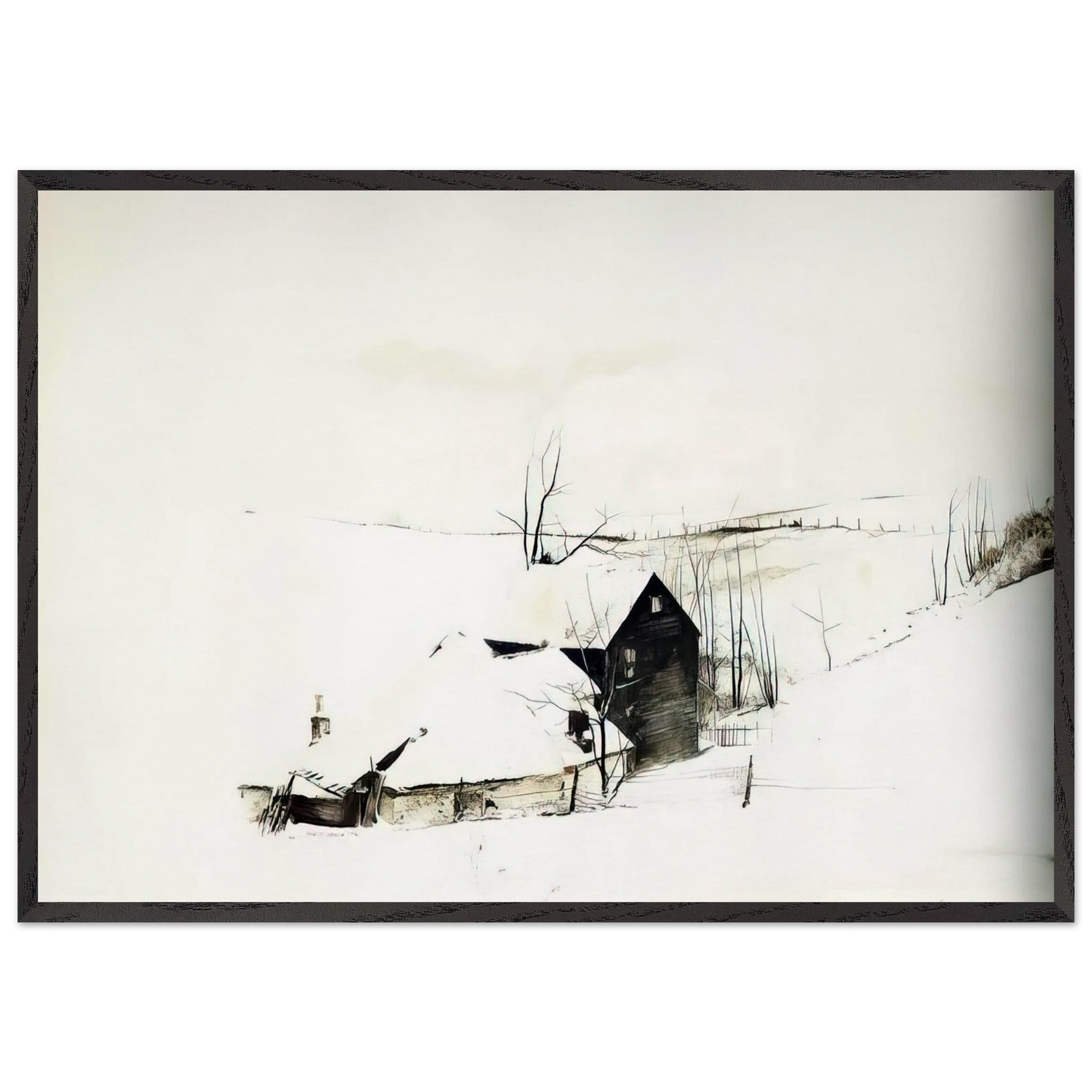 THE CORNER - Andrew Wyeth Framed Art Print – Black Wooden Frame - Default Title - -Framed Art Print