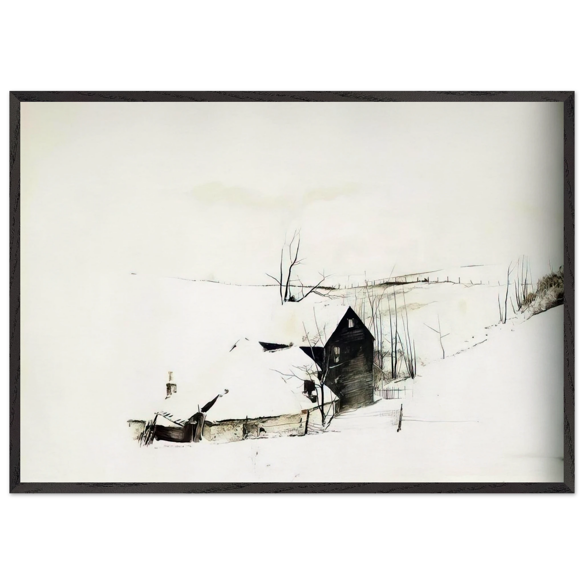THE CORNER - Andrew Wyeth Framed Art Print – Black Wooden Frame - Default Title - -Framed Art Print