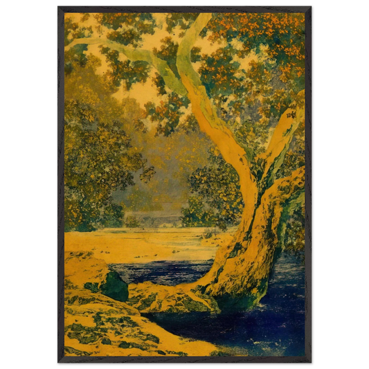 Study for Autumn Brook - Maxfield Parrish Framed Art Print – Black Wooden Frame - Default Title - -Framed Art Print