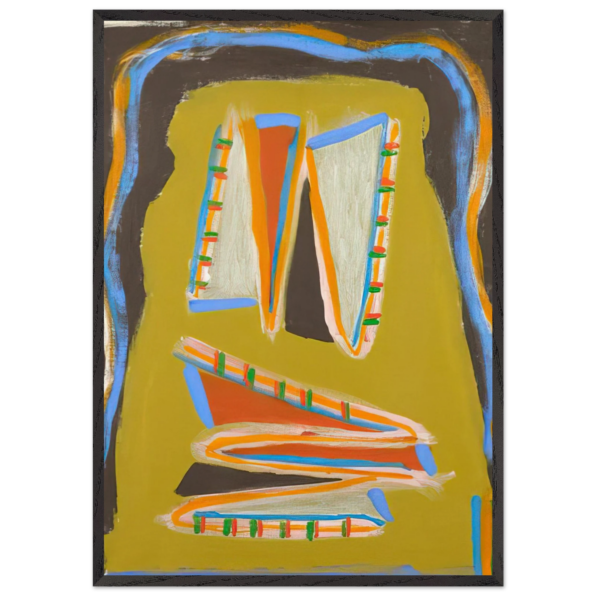 Indian Writhing - 1977 - Betty Parsons Framed Art Print – Black Wooden Frame - Default Title - -Framed Art Print