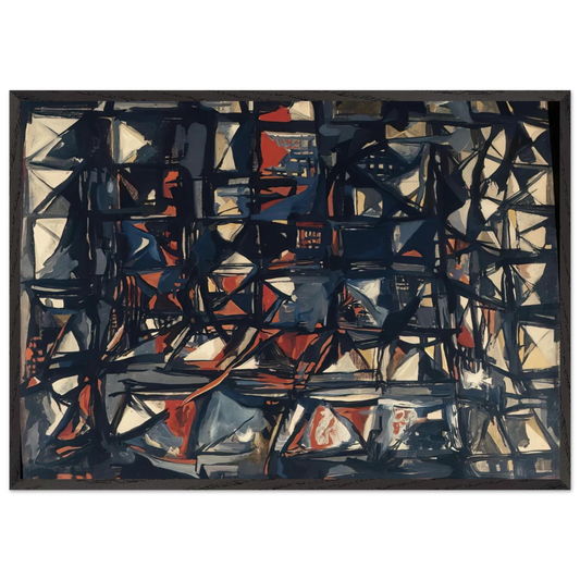 Untitled - 1955 N3 - Maria Helena Vieira da Silva Framed Art Print – Black Wooden Frame - Default Title - -Framed Art Print