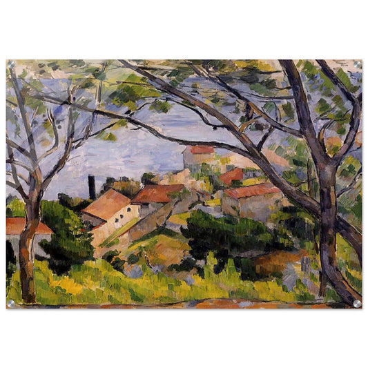L'Estaque. View through the Trees - Paul Cézanne Acrylic Print - 70x100 cm / 28x40″ inches | Paul Cézanne Wall Art | Paul Cézanne Prints