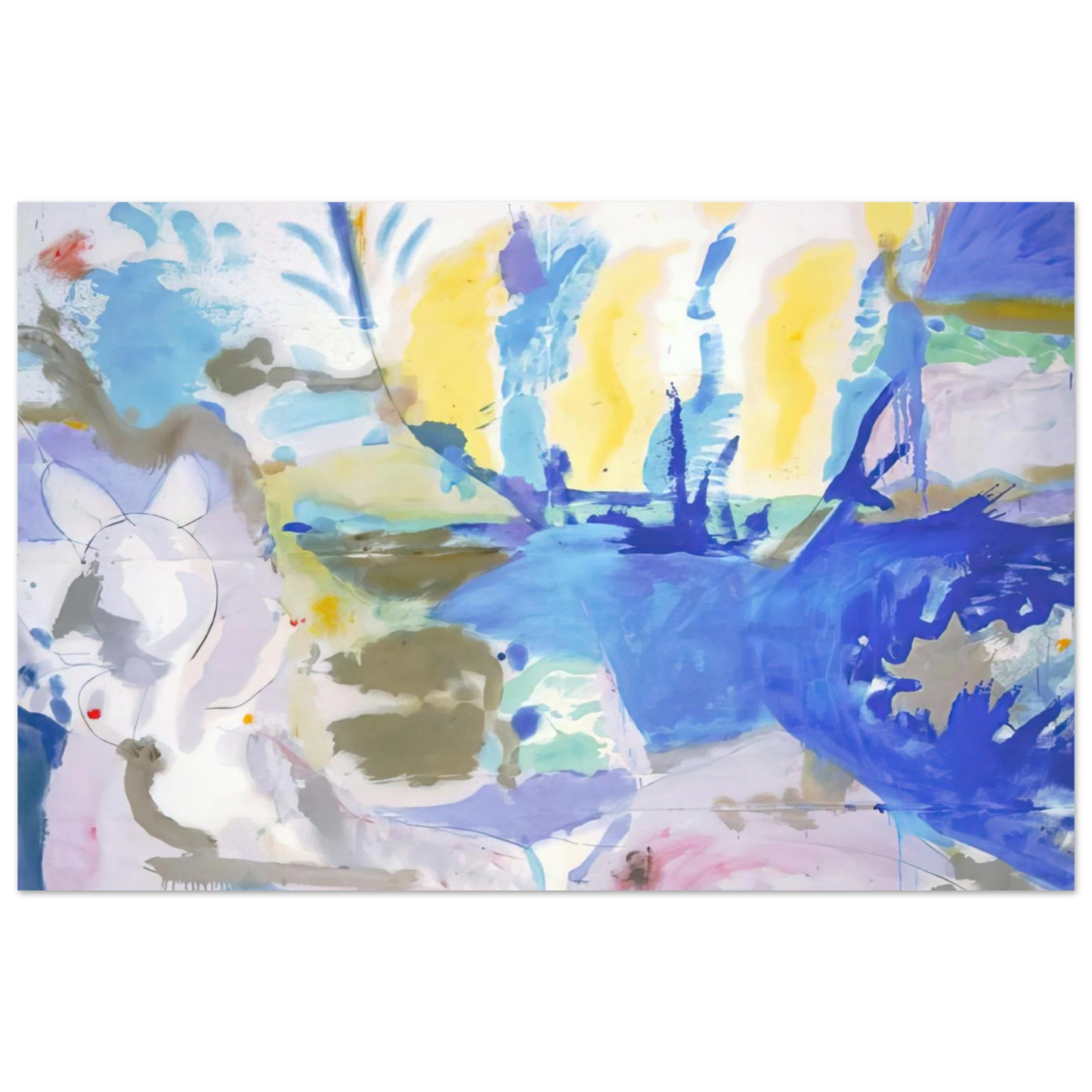 Helen Frankenthaler - Basque Beach - 1958 Wall art - 13x18 cm / 5x7 inches - Premium Wooden Framed Poster With Fine Art Paper - Wood frame