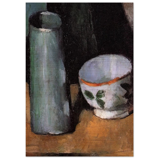Still Life, Bowl and Milk Jug - Paul Cézanne Brushed Aluminum Print - 70x100 cm / 28x40 inches | Paul Cézanne Aluminum Print | Paul Cézanne Prints