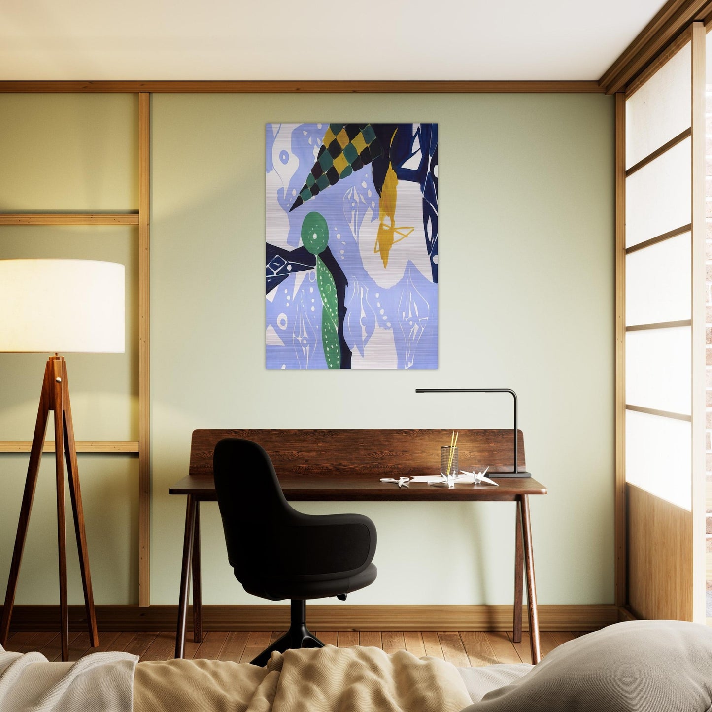 Blue Diaphan - 1965 - Ernst Wilhelm Nay Brushed Aluminum Print - 70x100 cm / 28x40 inches | Ernst Wilhelm Nay Aluminum Print | Ernst Wilhelm Nay Prints